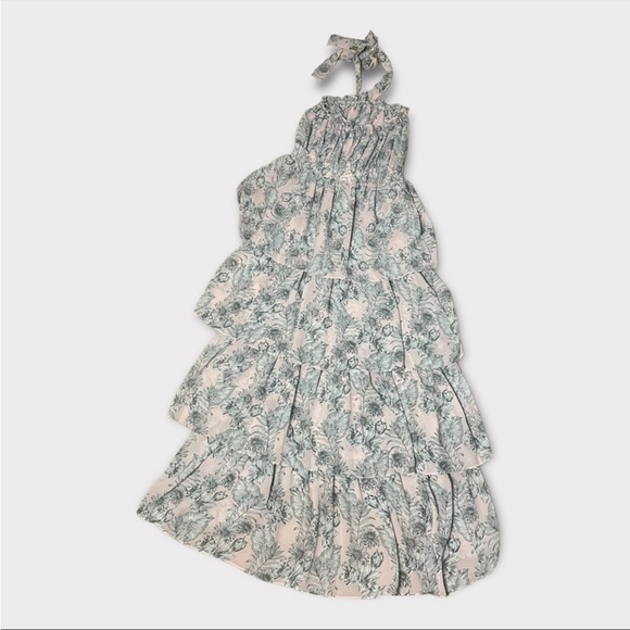 MISA Los Angeles Pink Floral Valeria Halter Midi Dress - Picture 7 of 10